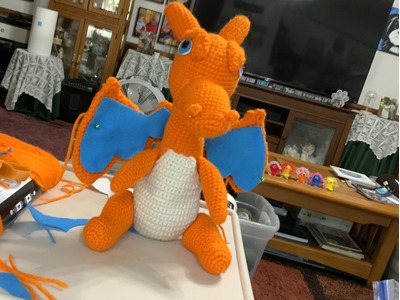 Fierce Hand-Crocheted Dragon