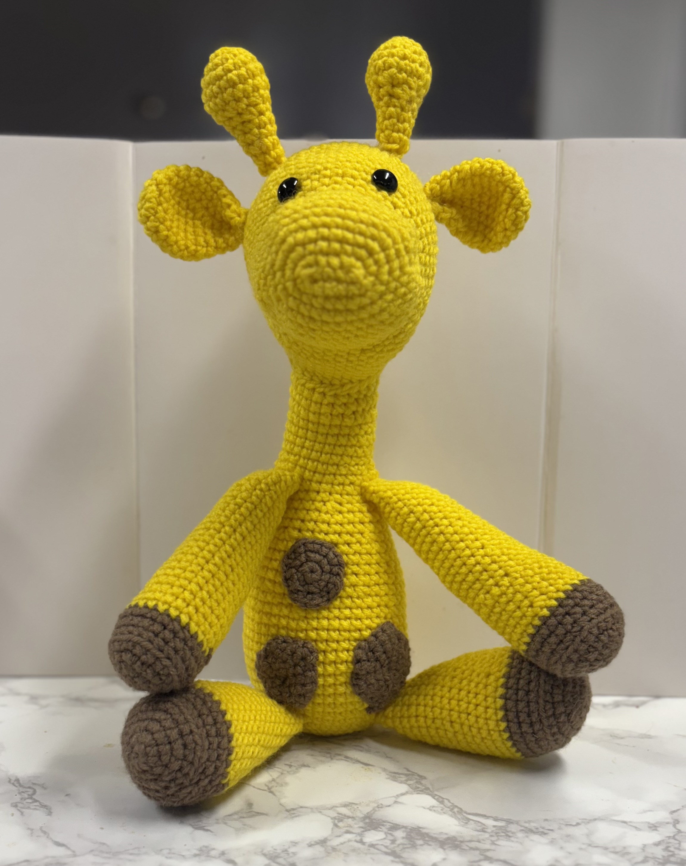 Hand-Crocheted Yellow Giraffe